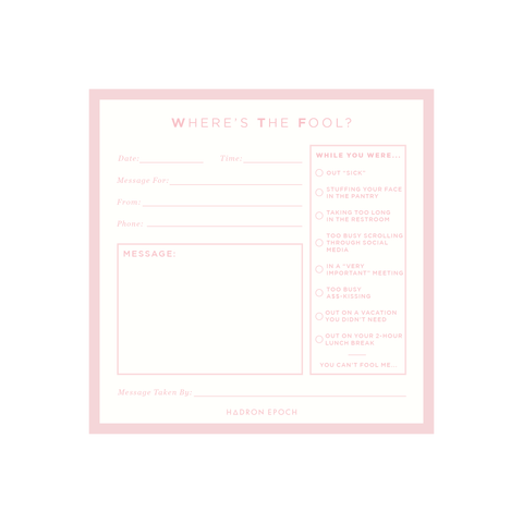 SMTWTFS Message Notepad Coral Pink - Hadron Epoch