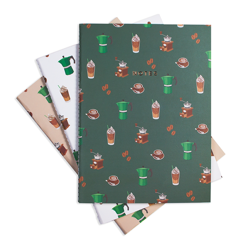 LARGE COFFEE TIME NOTEBOOK 3/SET - Hadron Epoch
