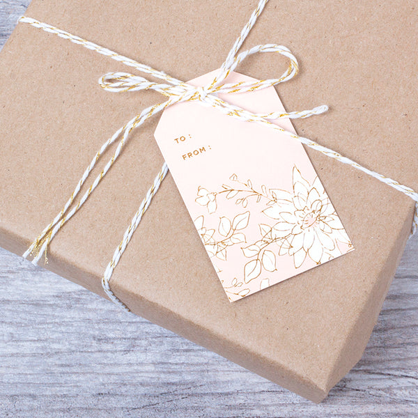 PAINTED SOFT PINK FLORAL GIFT TAGS - Hadron Epoch