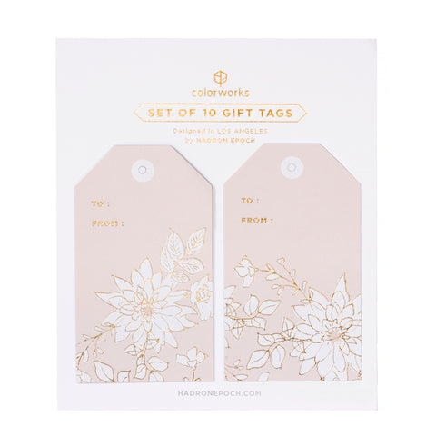 PAINTED SOFT PINK FLORAL GIFT TAGS - Hadron Epoch