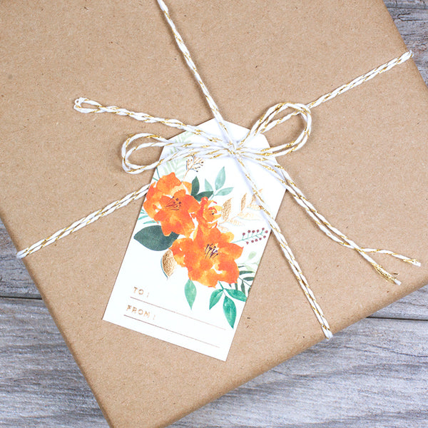 PAINTED RED & ORANGE FLORAL GIFT TAGS - Hadron Epoch