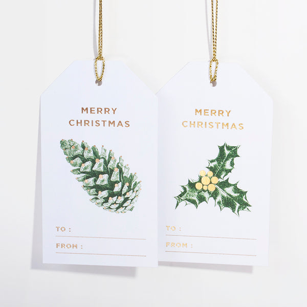 GREEN XMAS ORNAMENTS GIFT TAGS - Hadron Epoch