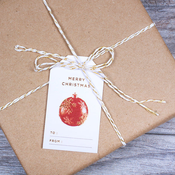 RED XMAS ORNAMENTS CHRISTMAS GIFT TAGS - Hadron Epoch
