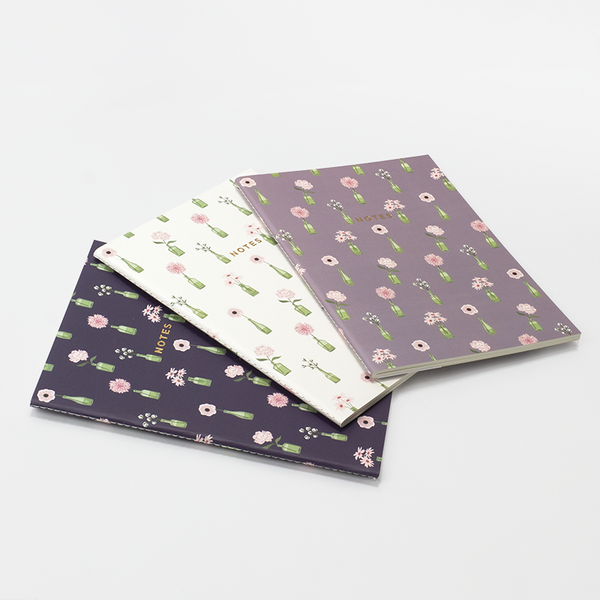 MINI FLORAL VASE NOTEBOOK 3/SET - Hadron Epoch