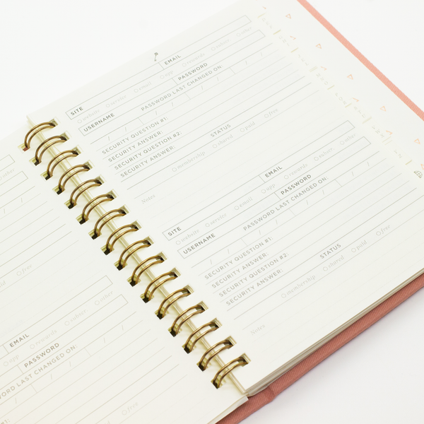 SMTWTFS Secret Keeper Coral Pink (Password Book) - Hadron Epoch