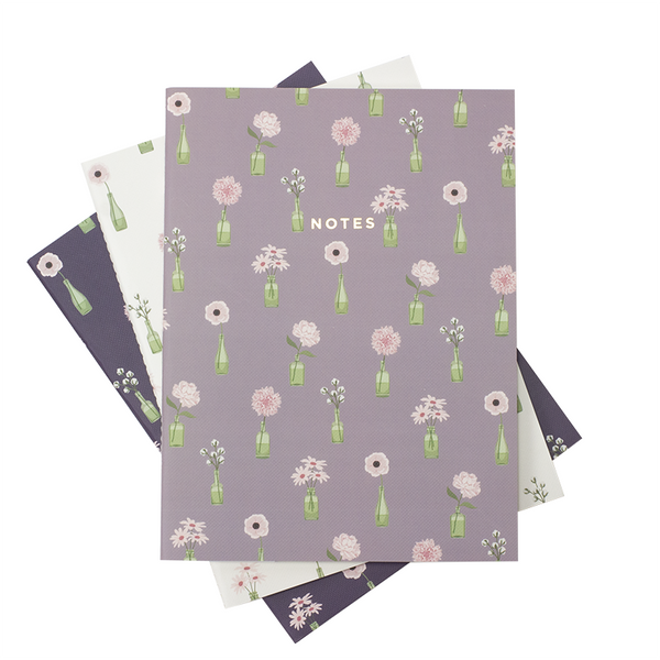 LARGE FLORAL VASE NOTEBOOK 3/SET - Hadron Epoch